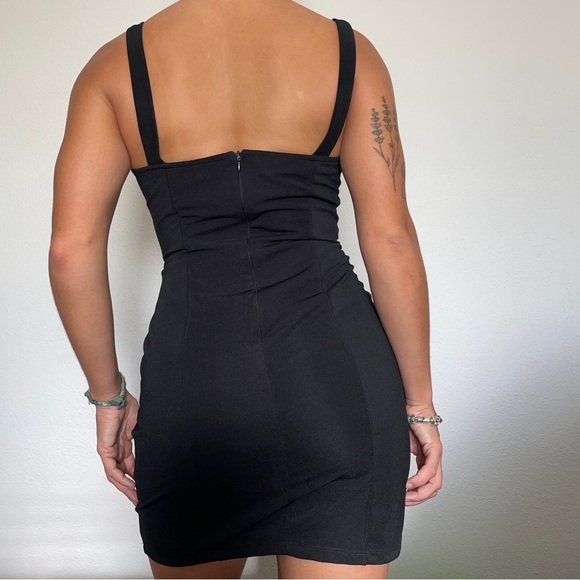 Urban Outfitters Black Cutout Mini Dress MEDIUM - Picture 2 of 9